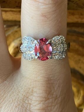 Genuine Pink Topaz Ring Size 8.75